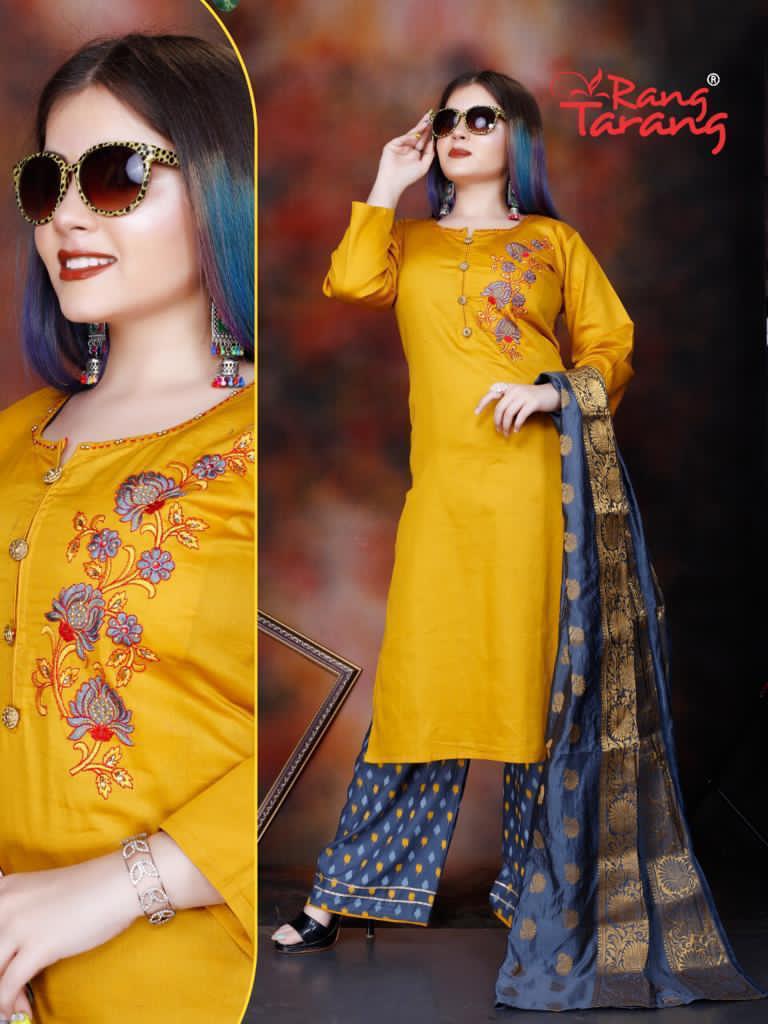 Rang Tarang Looks Jam satin With Embroidery Latest Fancy Festive Wear Readymade Dress Collection